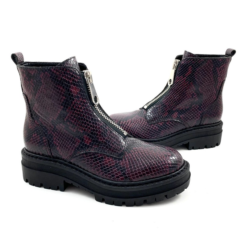 NWOT MARC FISHER platform snakeskin leather combat boots - Picture 12 of 13